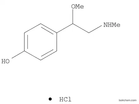 Molecular Structure of 15096-17-0 ((+/-)-p-[1-Methoxy-2-(methylamino)ethyl]phenol hydrochloride)